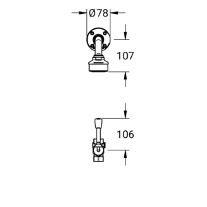 m_60180435_a_bl1.pdf Maßzeichnung NOVALAB Notdusch-Kipphebelventil mit Wandarm aufputzmontage und Notduschkopf 5 Düsen, Artikelnummer: 60 1804 35