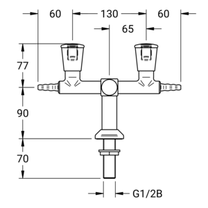 m_7898132535_b_bl2.pdf Maßzeichnung NOVALAB Labor Standsäule für brennbare Gase mit fester Schlauchtülle Anschluss G1/2B, Artikelnummer: 78 9813 25 35