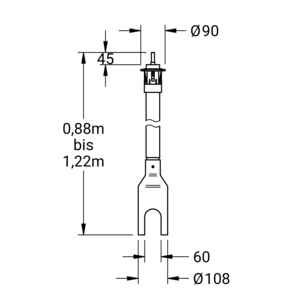 m_98809500_a_bl1.pdf Maßzeichnung Telescopische verlengspindel, Artikelnummer: 98 8095 00
