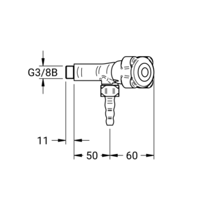 m_7001421536_b_bl2.pdf Maßzeichnung NOVALAB laboratoriumkraan V-vorm voor water (WPC), aansluiting G3/8", Artikelnummer: 70 0142 15 36