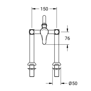 m_7023443537_b_bl1.pdf Maßzeichnung NOVALAB laboratorium éénhendel bladmengkraan, draaibare U-uitloop voor water (WPC/WPH), aansluiting G3/4", Artikelnummer: 70 2344 35 37