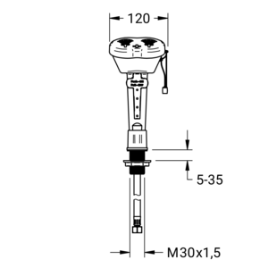 m_70134015_b_bl1.pdf Maßzeichnung NOVALAB- oog- en gelaatsdouche met 2 oogsproeiers, bladmontage met roestvrij staal ommantelde uittrekbare drukslang., Artikelnummer: 70 1340 15