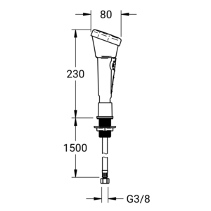 m_70134015_b_bl2.pdf Maßzeichnung NOVALAB- oog- en gelaatsdouche met 2 oogsproeiers, bladmontage met roestvrij staal ommantelde uittrekbare drukslang., Artikelnummer: 70 1340 15