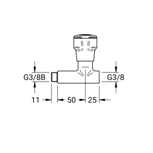 m_7707751553_a_bl2.pdf Maßzeichnung NOVALAB laboratoriumkraan voor perslucht (CA) uitlaat G3/8", aansluiting G3/8", Artikelnummer: 77 0775 15 53