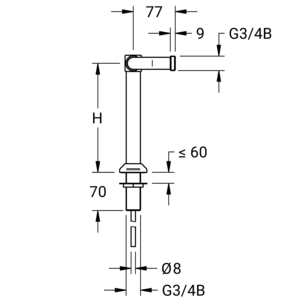 m_7120043500_a_bl2.pdf Maßzeichnung NOVALAB laboratorium bladkolom voor water, aansluiting Ø8 mm, Artikelnummer: 71 2004 35 00