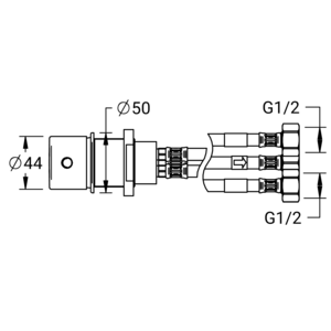 m_7001981037_a_bl2.pdf Maßzeichnung NOVALAB laboratoriummengkraan voor aansluiting op koud en warm water (WPC/WPH), Artikelnummer: 70 0198 10 37