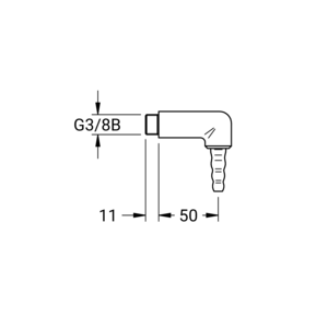 m_7109041500_a_bl2.pdf Maßzeichnung NOVALAB laboratorium uitloop 90° voor gassen met vaste slangtule, aansluiting G3/8", Artikelnummer: 71 0904 15 00