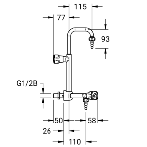 m_7001392536_b_bl2.pdf Maßzeichnung NOVALAB laboratoriumkraan voor water (WPC), aansluiting G1/2", Artikelnummer: 70 0139 25 36