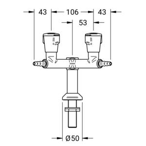 m_7898152535_b_bl1.pdf Maßzeichnung NOVALAB Labor Standsäule für brennbare Gase mit fester Schlauchtülle Anschluss G1/2B, Artikelnummer: 78 9815 25 35