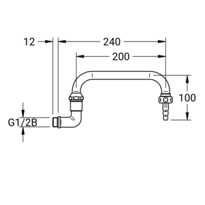 m_7109392500_a_bl2.pdf Maßzeichnung NOVALAB laboratorium uitloop 90° draaibare U-uitloop voor water, aansluiting G1/2", Artikelnummer: 71 0939 25 00