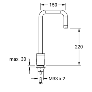 m_50300200_a_bl2.pdf Maßzeichnung NOVALAB optoelektronisches Standventil mit U-Auslauf, Artikelnummer: 50 3002 00