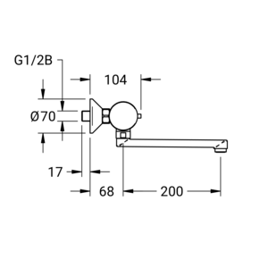 m_50400100_a_bl2.pdf Maßzeichnung NOVALAB Optoelektronische Wandbatterie schwenkbarer Auslauf (WPC/WPH), Artikelnummer: 50 4001 00