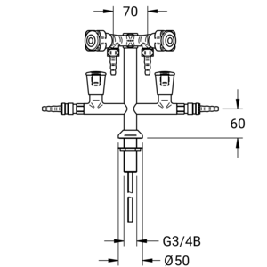 m_7440303560_a_bl1.pdf Maßzeichnung NOVALAB Labor Mehrmedien-Standsäule für Wasser (WPC) und Erdgas (G) oder Propan (C3H8) mit Verschlusskupplung und Stecktülle (G/C3H8) Anschluss Ø8 mm (WPC), Ø10 (G/C3H8), Artikelnummer: 74 4030 35 60