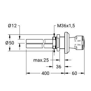 m_7001900036_b_bl2.pdf Maßzeichnung NOVALAB laboratoriumkraan voor inbouw in zuurkast voor water (WPC), aansluiting Ø12 mm, Artikelnummer: 70 0190 00 36