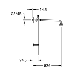 m_60188035_b_rechts_bl2.pdf Maßzeichnung NOVALAB- noodoouche met kiphendelventiel en trekstangbediening, wateraansluing van achteren uit de wand., Artikelnummer: 60 1880 35