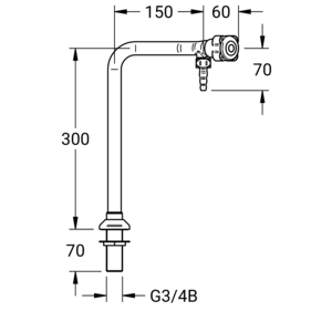 m_7031433536_c_bl2.pdf Maßzeichnung NOVALAB Labor Standsäule für Wasser (WPC) Anschluss G3/4B, Artikelnummer: 70 3143 35 36