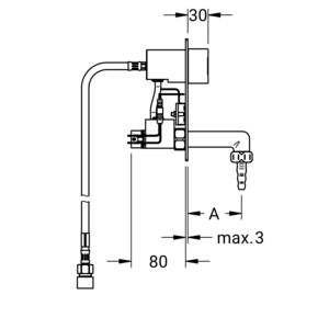 m_5060000001_b_bl2.pdf Maßzeichnung NOVALAB optoelektronische Wandbatterie mit Knie (WPC/WPH), Artikelnummer: 50 6000 00 01