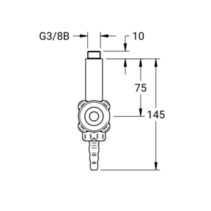 m_7001809533_b_bl1.pdf Maßzeichnung NOVALAB laboratoriumkraan voor gekoeld water, aanvoer (WCF) met slangwartel, aansluiting G3/8", Artikelnummer: 70 0180 95 33