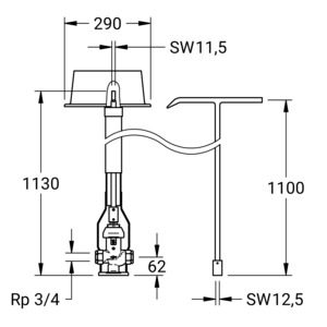 m_80106130_a_bl1.pdf Maßzeichnung Haupthydrant - Garnitur DN 20, Artikelnummer: 80 1061 30