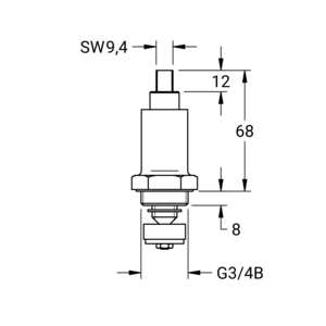 m_80310030_a_bl1.pdf Maßzeichnung Oberteil für Entnahmeventil, Artikelnummer: 80 3100 30