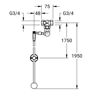 m_60180035_a_bl1.pdf Maßzeichnung NOVALAB toggle valve with tie-rod actuation for ceiling mounting, Artikelnummer: 60 1800 35