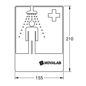 m_8718000008_a_bl1.pdf Maßzeichnung NOVALAB- veiligheidssymbool „Nooddouche“, Artikelnummer: 87 1800 00 08