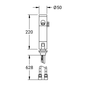 m_50200000_a_bl1.pdf Maßzeichnung NOVALAB optoelektronische Standbatterie fester Auslauf (WPC/WPH), Artikelnummer: 50 2000 00