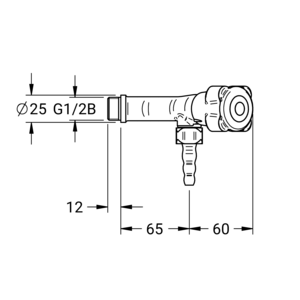 m_7001432536_b_bl2.pdf Maßzeichnung NOVALAB laboratoriumkraan V-vorm voor water (WPC), aansluiting G1/2", Artikelnummer: 70 0143 25 36