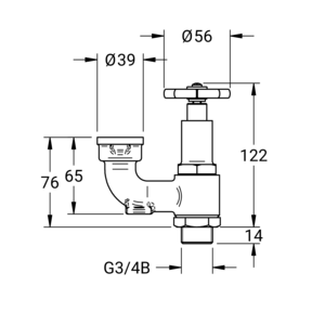 m_80302030_a_bl1.pdf Maßzeichnung Afnameventiel met handwiel DN 20, Artikelnummer: 80 3020 30