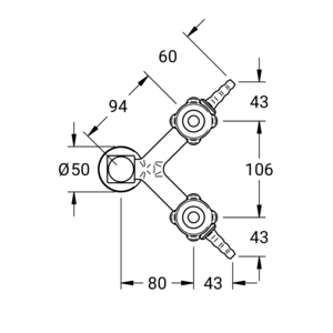 m_7292552555_a_bl2.pdf Maßzeichnung NOVALAB Labor Standsäule für technische Gase mit fester Schlauchtülle Anschluss G1/2, Artikelnummer: 72 9255 25 55