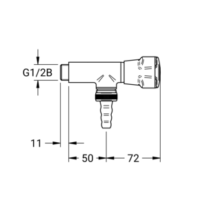m_7001512536_b_bl2.pdf Maßzeichnung NOVALAB laboratoriumkraan haaks voor water (WPC), aansluiting G1/2", Artikelnummer: 70 0151 25 36